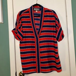 Michael Kors Red and Blue Striped Shirt